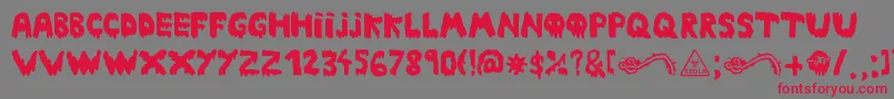 Ebola Font Font – Red Fonts on Gray Background