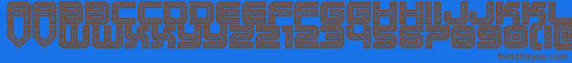 ec bricks Font – Brown Fonts on Blue Background