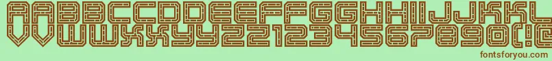 ec bricks Font – Brown Fonts on Green Background