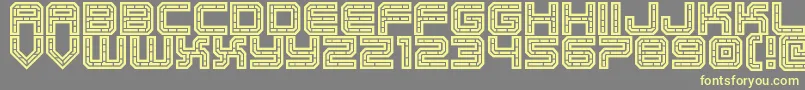 ec bricks-Schriftart – Gelbe Schriften auf grauem Hintergrund