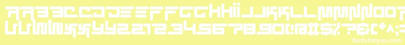 ec simplicity-Schriftart – Weiße Schriften auf gelbem Hintergrund