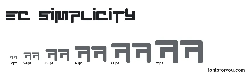 Ec simplicity Font Sizes
