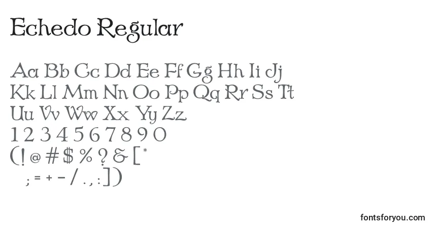 Шрифт Echedo Regular – алфавит, цифры, специальные символы