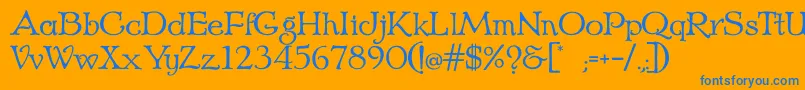 Echedo Regular Font – Blue Fonts on Orange Background