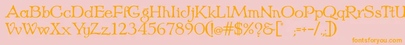 Echedo Regular-Schriftart – Orangefarbene Schriften auf rosa Hintergrund