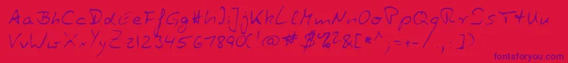 ZuerbigRegular Font – Purple Fonts on Red Background