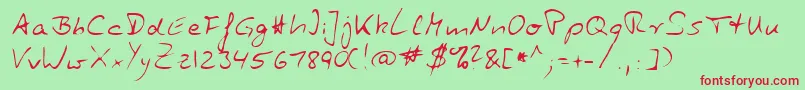 ZuerbigRegular Font – Red Fonts on Green Background