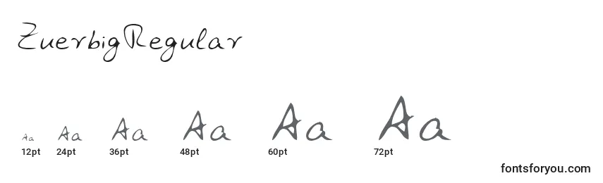 Размеры шрифта ZuerbigRegular