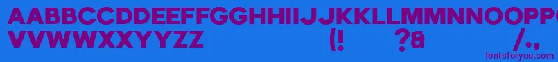 Echomotors Demo-Schriftart – Violette Schriften auf blauem Hintergrund