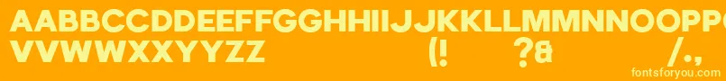 Шрифт Echomotors Demo – жёлтые шрифты на оранжевом фоне