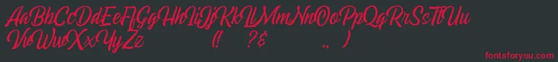 Echomotors Script Demo Font – Red Fonts on Black Background