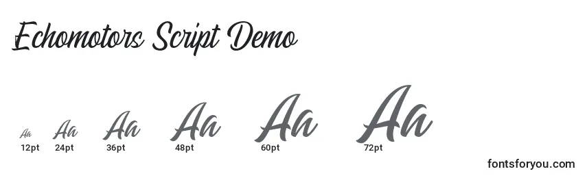Размеры шрифта Echomotors Script Demo