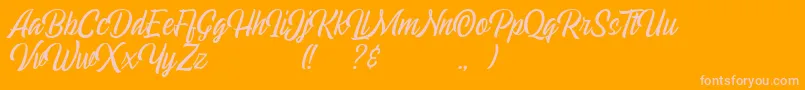 Echomotors Script Demo Font – Pink Fonts on Orange Background