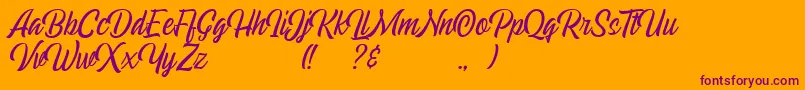 Echomotors Script Demo Font – Purple Fonts on Orange Background
