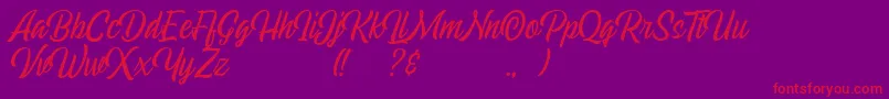 Echomotors Script Demo Font – Red Fonts on Purple Background