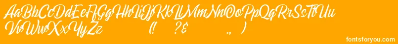 Echomotors Script Demo Font – White Fonts on Orange Background