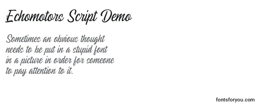 Echomotors Script Demo (125773) -fontin tarkastelu