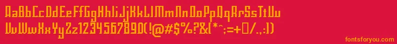 フォントECLIRG   – 赤い背景にオレンジの文字