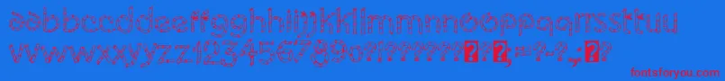 Eco Bamboo Cartoon Font – Red Fonts on Blue Background