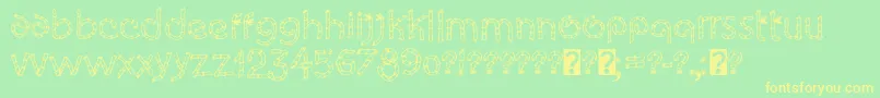 Eco Bamboo Cartoon-Schriftart – Gelbe Schriften auf grünem Hintergrund