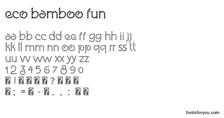 A fonte Eco Bamboo Fun – alfabeto, números, caracteres especiais