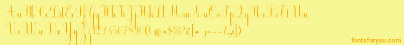 Ecolier Font – Orange Fonts on Yellow Background