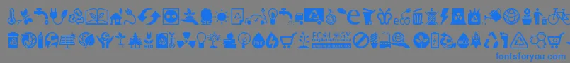フォントEcology – 灰色の背景に青い文字