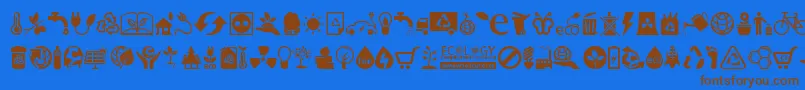 Ecology Font – Brown Fonts on Blue Background