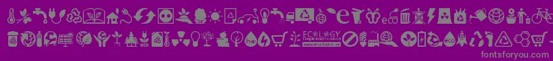 Ecology-Schriftart – Graue Schriften auf violettem Hintergrund