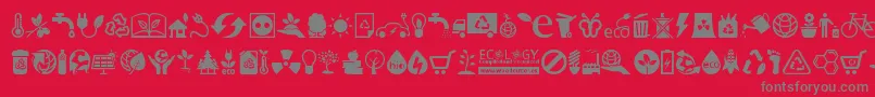 フォントEcology – 赤い背景に灰色の文字
