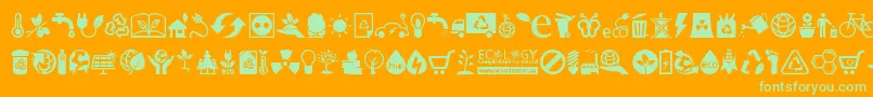 Ecology-fontti – vihreät fontit oranssilla taustalla