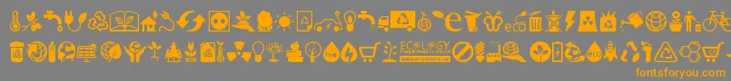 Weitere Informationen zur Ecology-Schriftart Ecology-Schriftart – Orangefarbene Schriften auf grauem Hintergrund