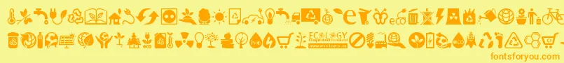 Ecology Font – Orange Fonts on Yellow Background