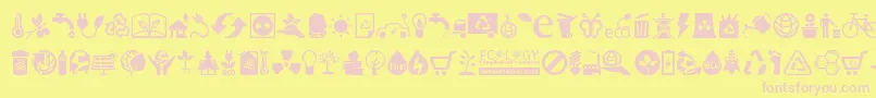 Ecology Font – Pink Fonts on Yellow Background