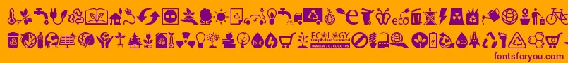 Ecology Font – Purple Fonts on Orange Background