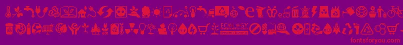フォントEcology – 紫の背景に赤い文字