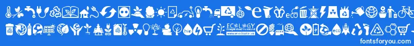 Ecology Font – White Fonts on Blue Background