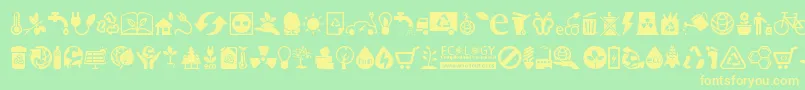 Ecology Font – Yellow Fonts on Green Background