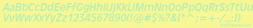 Inc901i Font – Green Fonts on Yellow Background