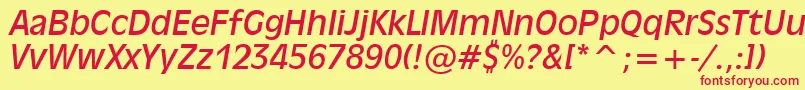 Inc901i Font – Red Fonts on Yellow Background