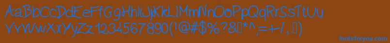 Ecriture Font – Blue Fonts on Brown Background