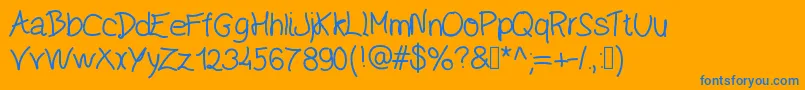 Ecriture Font – Blue Fonts on Orange Background
