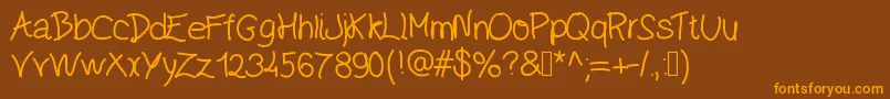 Ecriture Font – Orange Fonts on Brown Background