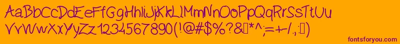 Ecriture Font – Purple Fonts on Orange Background