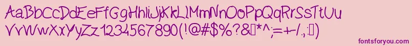Ecriture Font – Purple Fonts on Pink Background