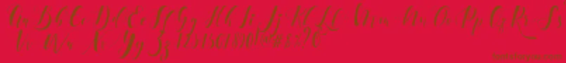 Ectomorph Dafont Font – Brown Fonts on Red Background