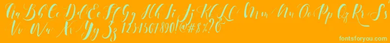 Ectomorph Dafont Font – Green Fonts on Orange Background