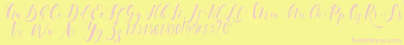Ectomorph Dafont Font – Pink Fonts on Yellow Background