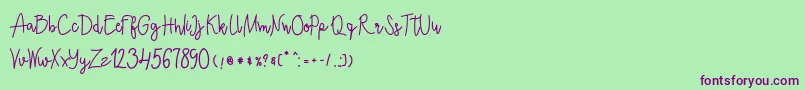 Ecuador Bold Font – Purple Fonts on Green Background