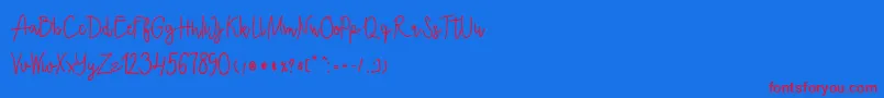Ecuador Bold Font – Red Fonts on Blue Background